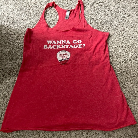 Tops - Music city light red tank, small